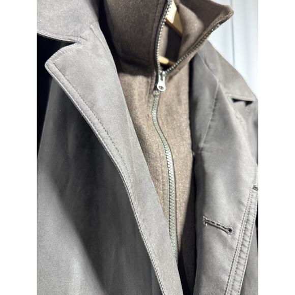 Ralph Lauren Coat Mens Size 44R Removable Lining Long Brown Overcoat Rain Jacket - Picture 2 of 9